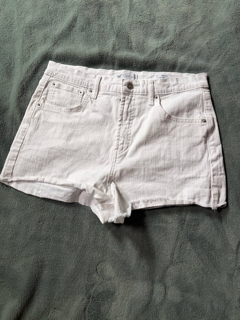 Jessica Simpson White Denim High-Rise Jean Shorts